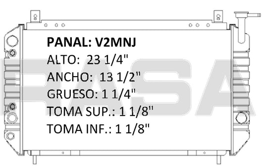 35070 AU RADIADOR ALUMINIO PLASTICO TSURU II L4 1.8L 92-94 TRANS:AUTOMATICA RASA