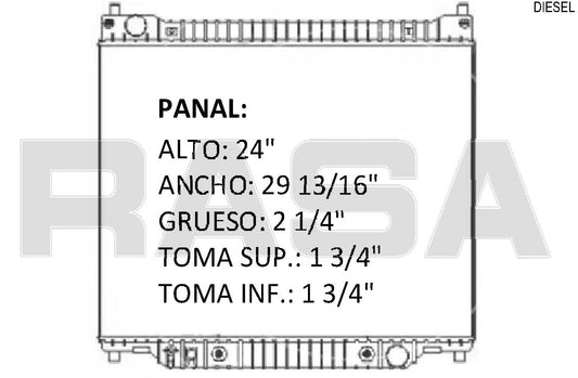35673 AU RADIADOR ALUMINIO PLASTICO TRITON ECONOLINE VAN, E-350, 7.3 Lt V8 97-02 TRANS:AUTOMATICA RASA