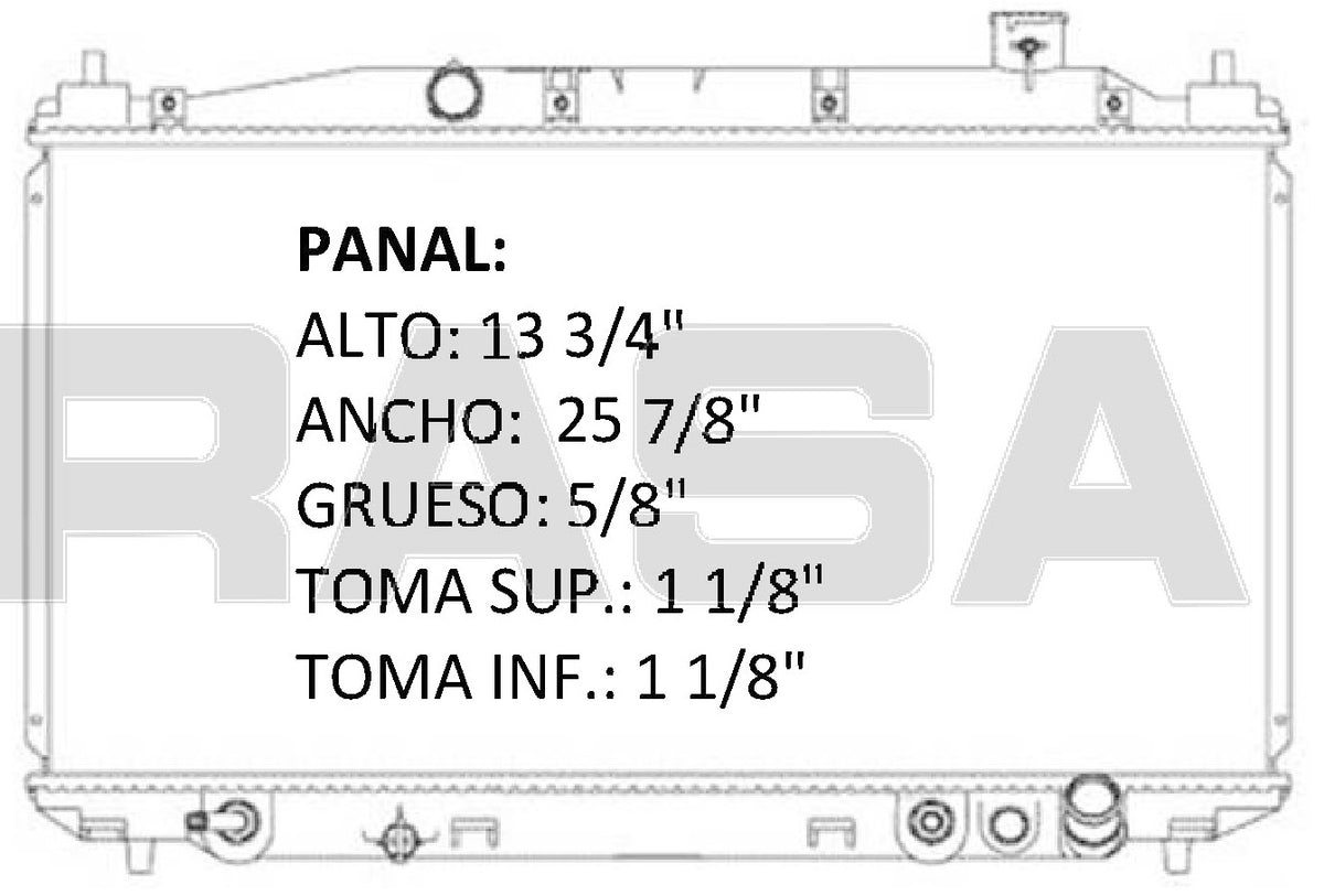 35981 AU RADIADOR ALUMINIO PLASTICO CIVIC HIBRIDO. L4 1.3 03-05 TRANS:AUTOMATICA RASA