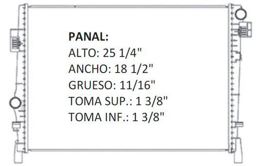 35995 AU RADIADOR ALUMINIO PLASTICO JOURNEY,COMPASS 09-10 TRANS:AUTOMATICA RASA