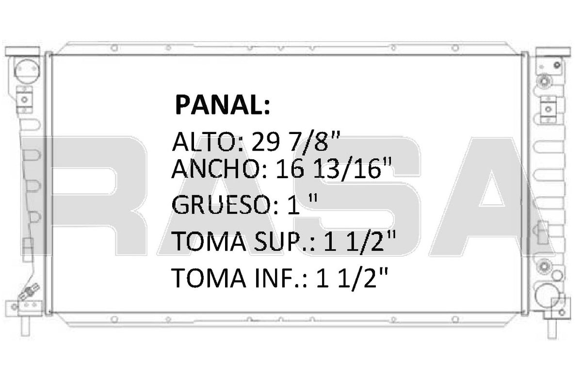 35631 AU RADIADOR ALUMINIO PLASTICO WINDSTAR, FREESTAR, 3 Lt V6, 3.8, 3.9, 4.2 Lt V6 S/GOLLETE 99-07 TRANS:AUTOMATICA RASA