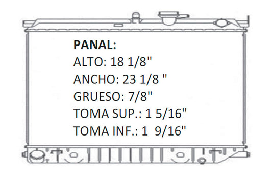 35953 AU RADIADOR ALUMINIO PLASTICO COLORADO/ CANYON / ISUZU I280, I290, I350, I370 L4/L5 2.8/2.9/3.5/3.7 04-09 TRANS:AUTOMATICA RASA