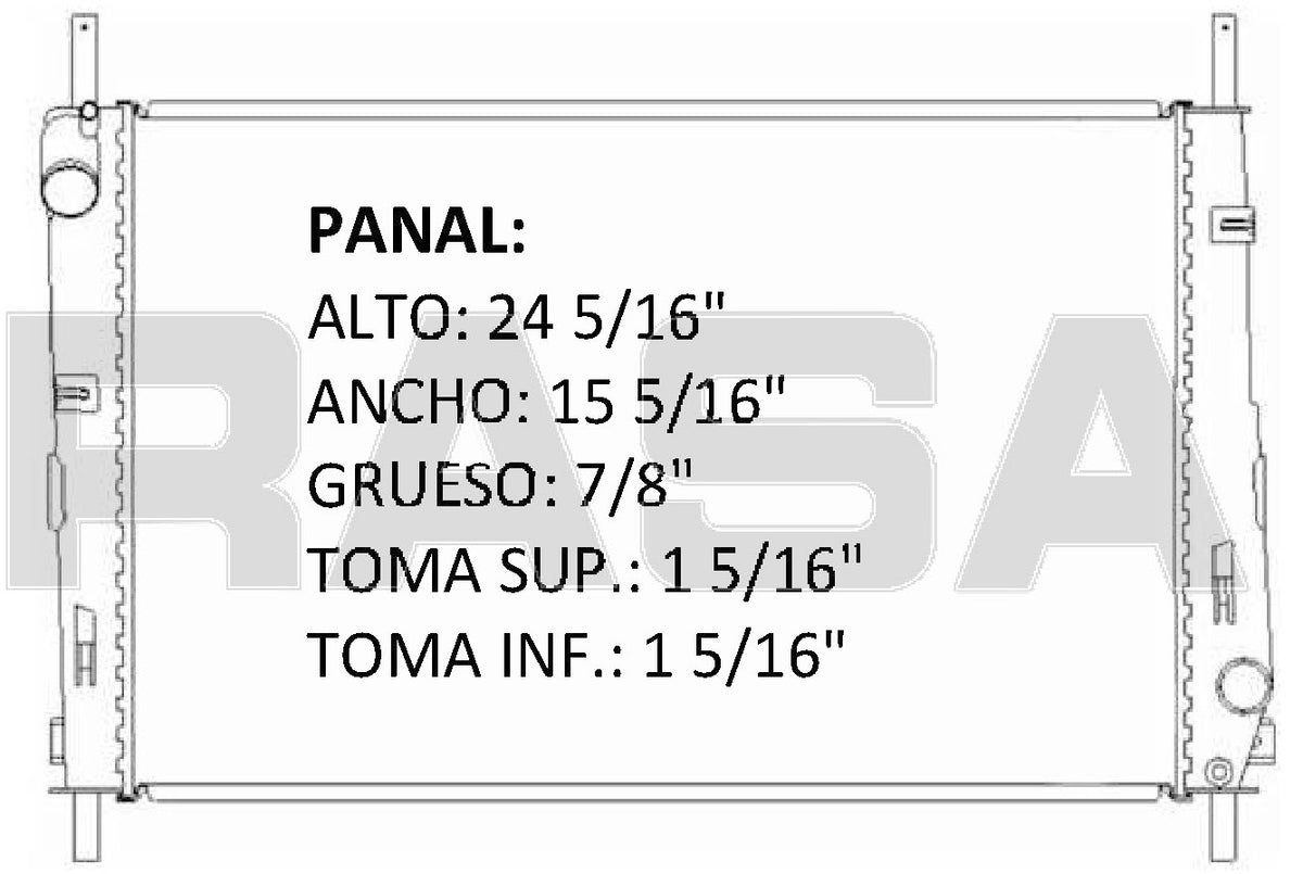 35998 AU RADIADOR ALUMINIO PLASTICO MONDEO 00-06 TRANS:AUTOMATICA RASA