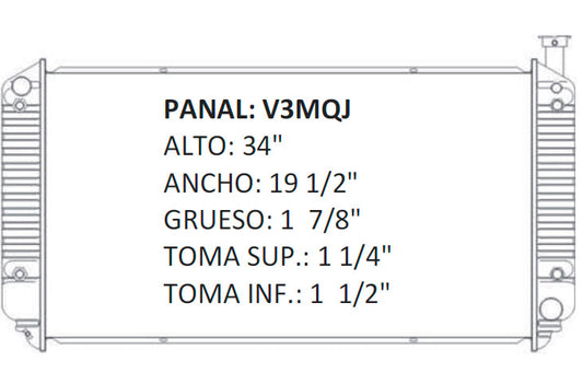 35660 AU RADIADOR ALUMINIO PLASTICO C/K SERIES 25000-3500 /SUBURBAN /HEAVY D 94-00 TRANS:AUTOMATICA RASA