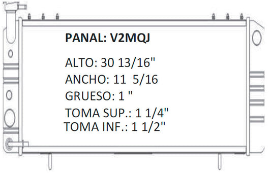 35594 AU M RADIADOR ALUMINIO PLASTICO CHEROKEE / WAGONEER / COMANCHE L4/L6 2.5/4.0 91-01 MECANICO TRANS:AUTOMATICA RASA