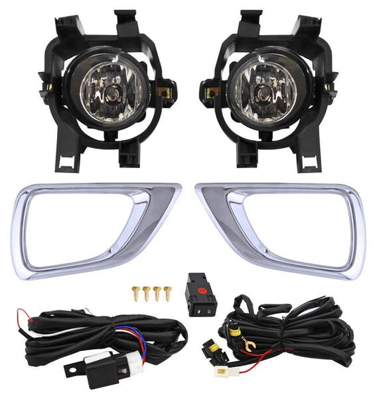 FARO NIEBLA NISSAN PU NP300/ FRONTIER 16-20 C/BISEL CROM FONDO NEGRO JGO ECOCN DMV #AD #PROMO0326