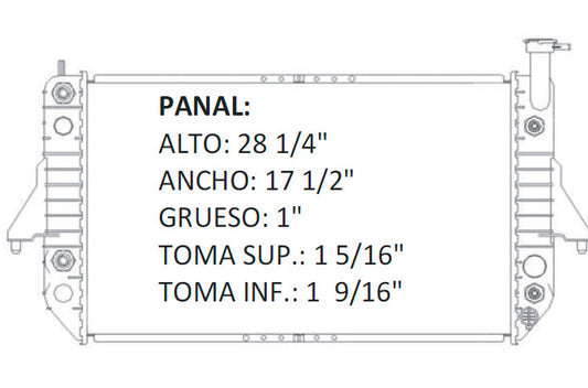 35830 AU RADIADOR ALUMINIO PLASTICO ASTRO / SAFARI VAN V6 4.3 96-05 TRANS:AUTOMATICA RASA