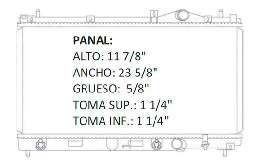 35669 AU RADIADOR ALUMINIO PLASTICO NEON L4 2.0 95-99 TRANS:AUTOMATICA RASA