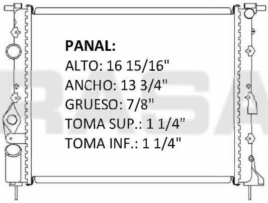 36008 M RADIADOR ALUMINIO PLASTICO APRIO/CLIO/KANGOO/MEGANE 04-09 1.6L 16V 04-09 MECANICO RASA