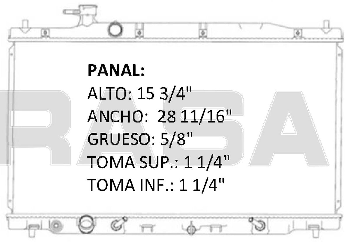 35970 AU RADIADOR ALUMINIO PLASTICO CRV L4 2.4L 07-09 TRANS:AUTOMATICA RASA