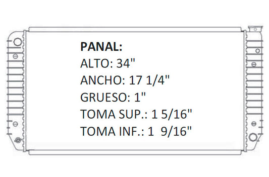 35880 AU RADIADOR ALUMINIO PLASTICO BLAZER/JIMMY / C/K PU / SUBURBAN / TAHOE V8 5.0/5.7 94-00 TRANS:AUTOMATICA RASA