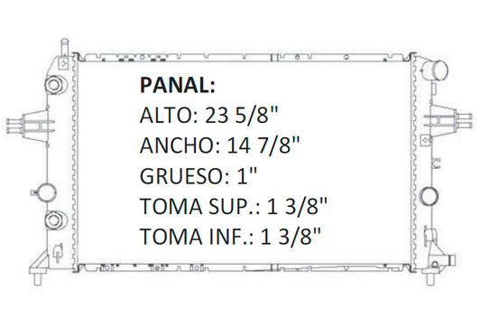 RADIADOR ALUMINO PLASTICO CORSA / TORNADO L4 1.6/1.8 03-06