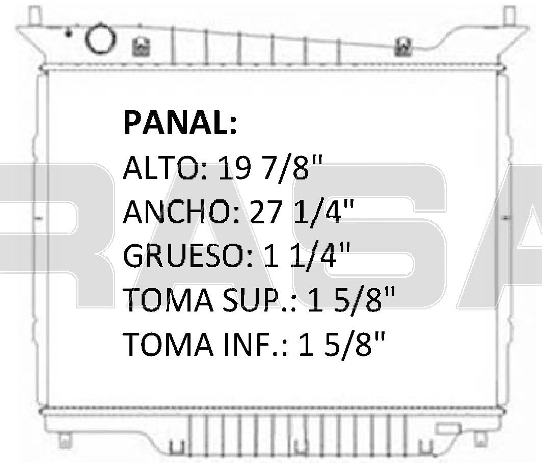 36020 AU RADIADOR ALUMINIO PLASTICO EXPEDITION NAVIGATOR 4.6/5.4 LTS V8 03-05 TRANS:AUTOMATICA RASA
