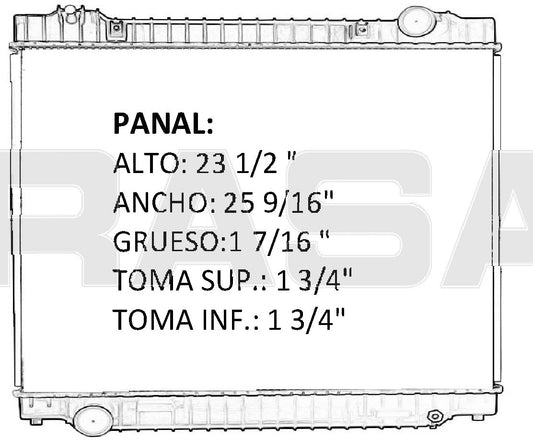 36114 AU RADIADOR ALUMINIO PLASTICO FORD VAN/ E350-450/ ECONOLINE V8 6.0 04-10 TRANS:AUTOMATICA RASA