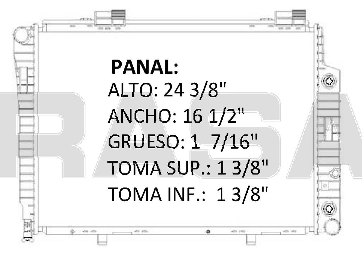 36003 AU RADIADOR ALUMINIO PLASTICO C280,SLK230,SLK32AMG, V6 2.8 98-04 TRANS:AUTOMATICA RASA