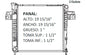 36115 AU RADIADOR ALUMINIO PLASTICO LIBERTY 02-06 L4 2.4/2.8 02-06 TRANS:AUTOMATICA RASA