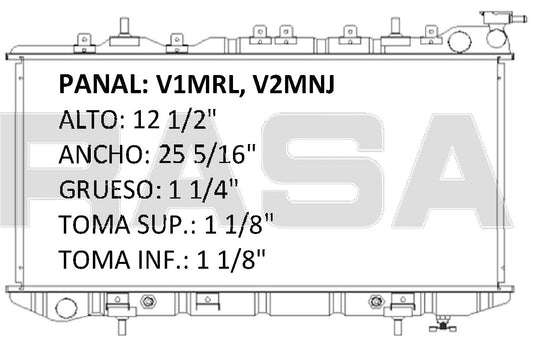 35050 AU RADIADOR ALUMINIO PLASTICO NISSAN TSURU III,16 VALVULAS GS-I, GS-II L4 1.6 91-09 TRANS:AUTOMATICA RASA