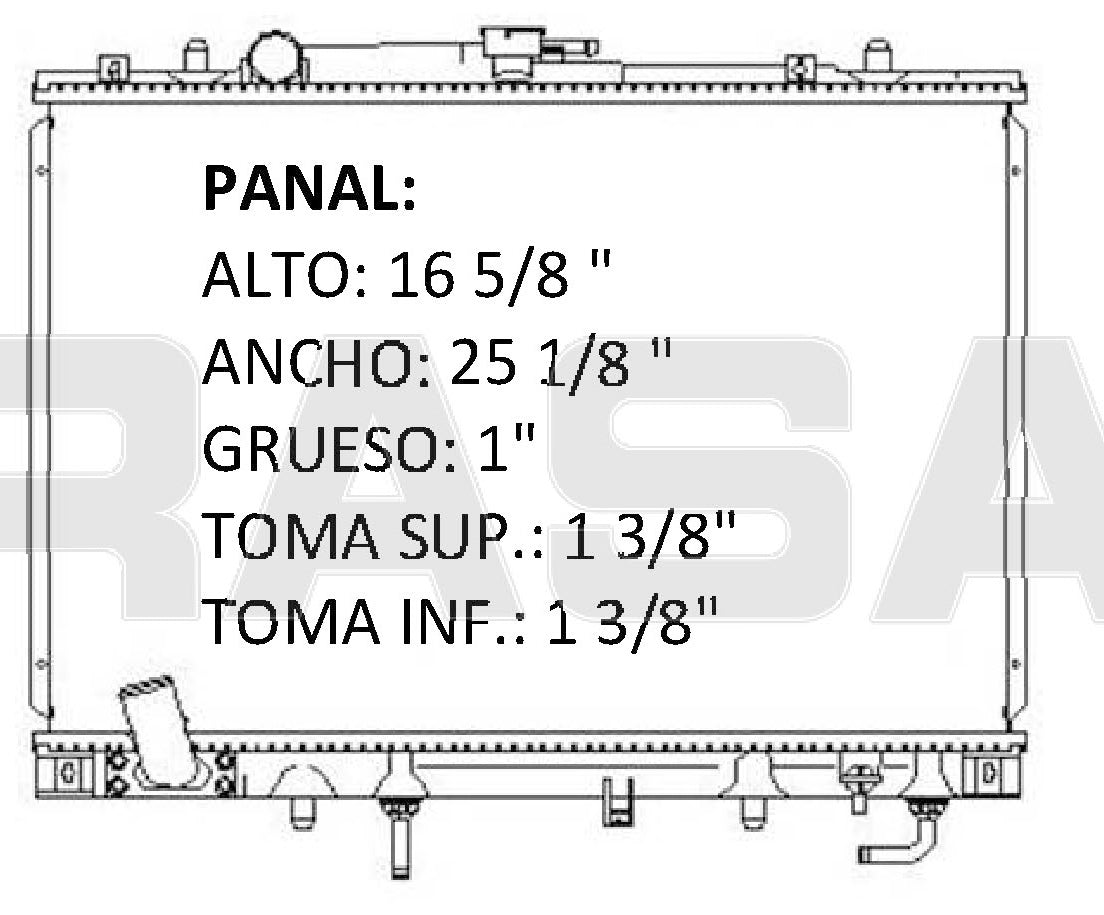 36046 AU RADIADOR ALUMINIO PLASTICO MONTERO SPORT 98-08 V6 3.0/3.5L 97-06 TRANS:AUTOMATICA RASA
