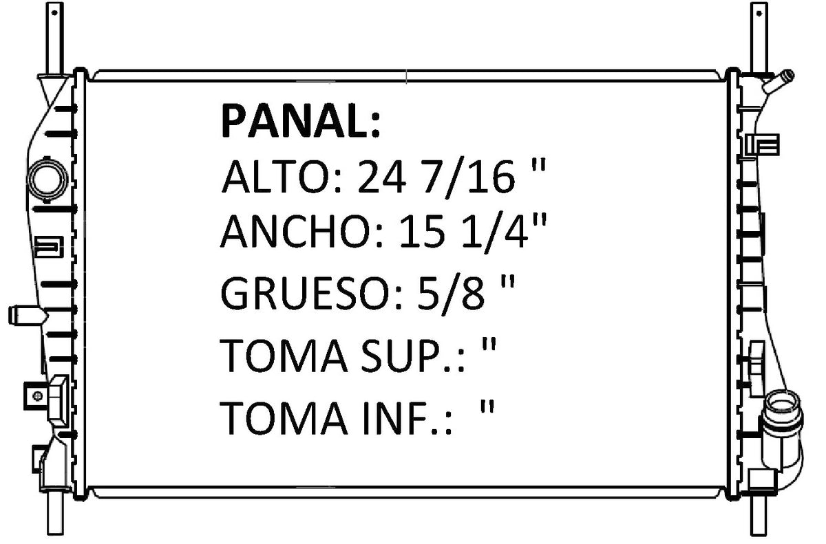 36196 AU RADIADOR ALUMINIO PLASTICO MONDEO 03-05 TRANS:AUTOMATICA RASA