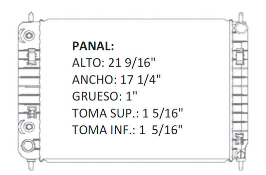 35954 AU RADIADOR ALUMINIO PLASTICO HHR SUV PANEL L4 2 Turbo/2.2 /2.4 06-10 TRANS:AUTOMATICA RASA