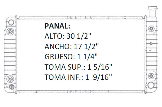 35833 AU RADIADOR ALUMINIO PLASTICO EXPRESS / G SERIES VANS / SAVANA V6/V8 4.3/5.7 96-02 TRANS:AUTOMATICA RASA